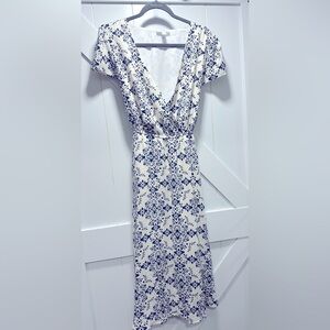 Floral Blue and White Dress